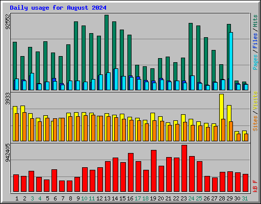 Daily usage for August 2024