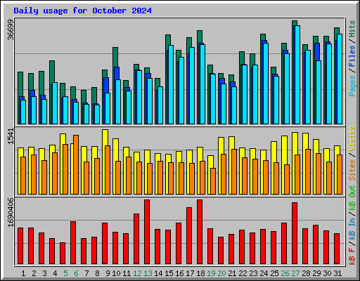 Daily usage for October 2024