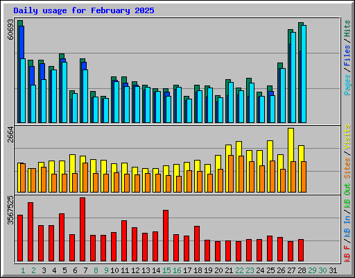 Daily usage for February 2025